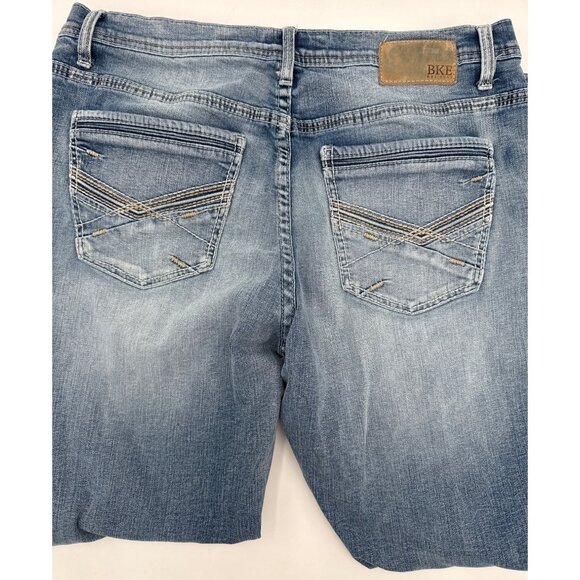 BKE Button Fly Tyler Straight Blue Jeans 36x30 Stretch Light Wash Comfort Cowboy - Picture 10 of 10